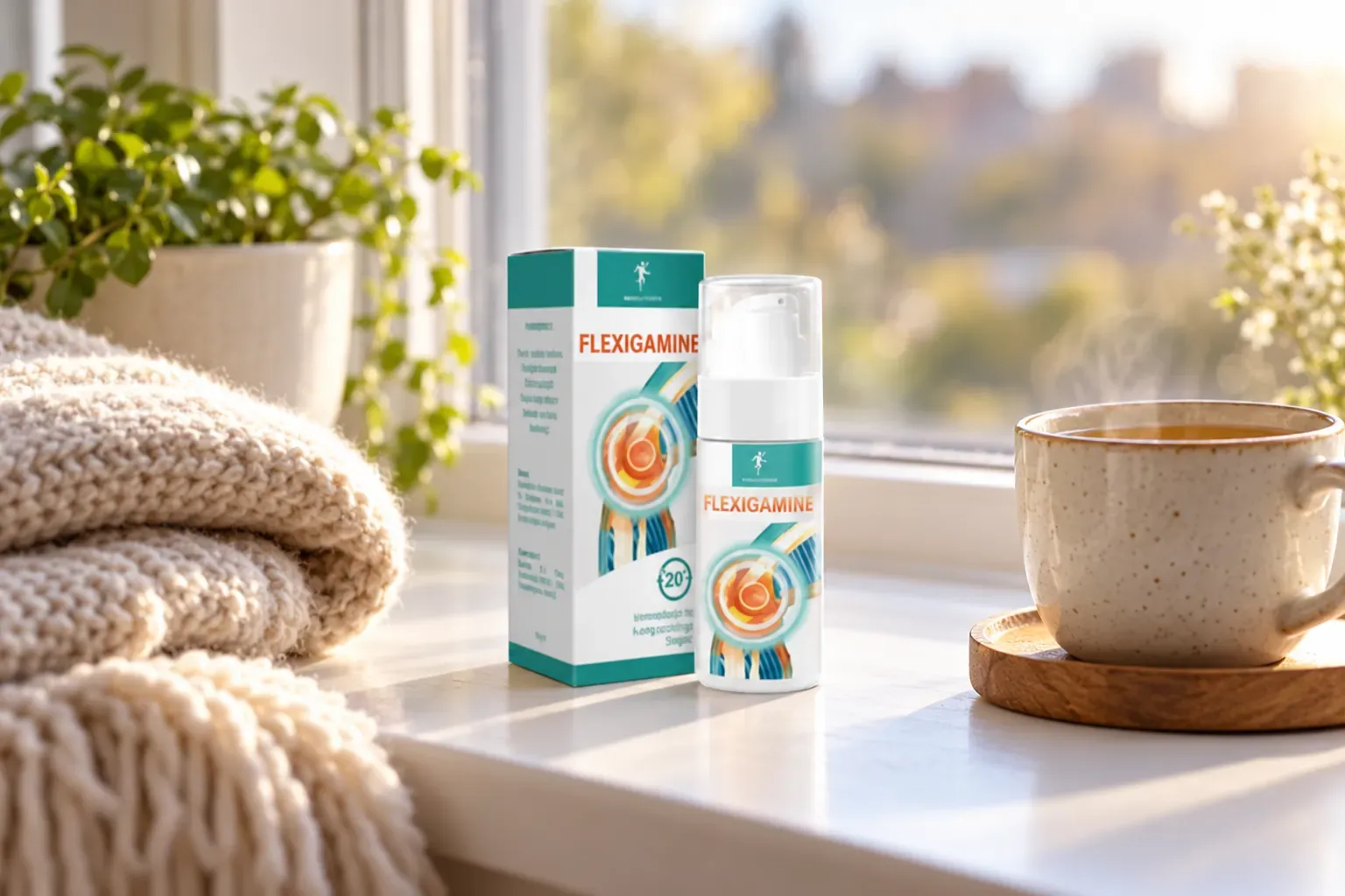 Flexosamine Gel — Verpackung im Alltag